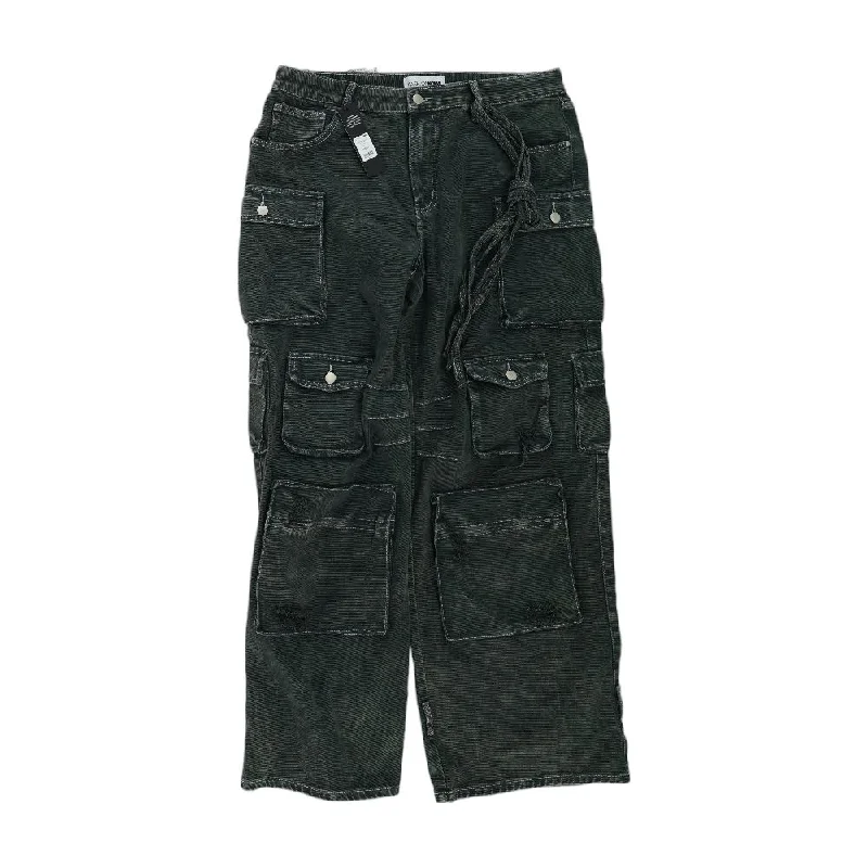 Black Wide Leg Cargo Jeans