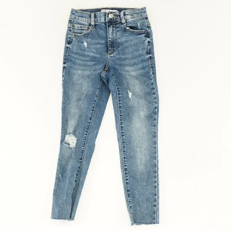 Blue Solid Low Rise Skinny Leg Jeans