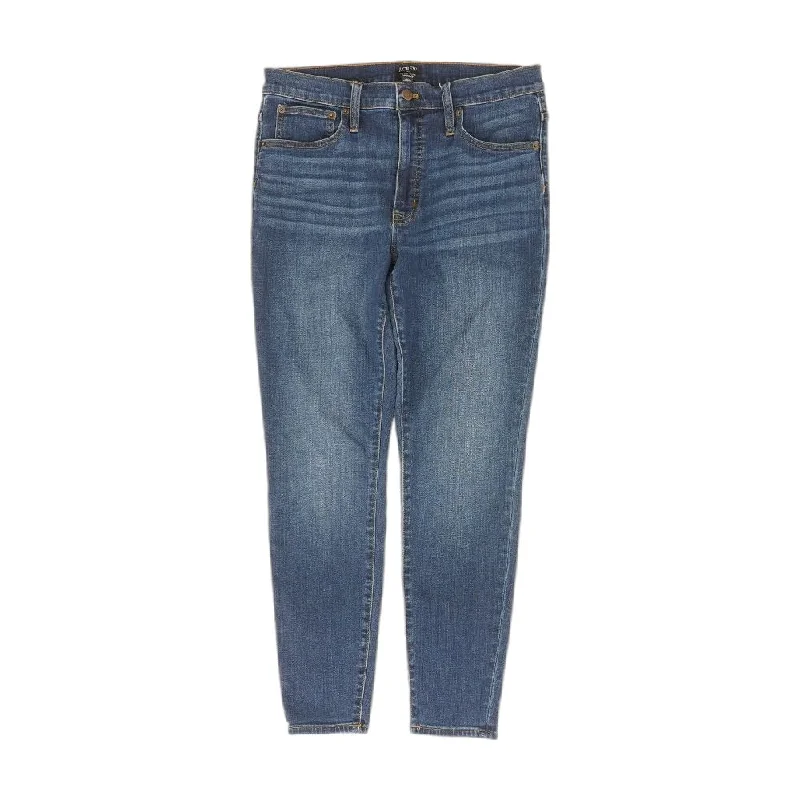 Blue Solid High Rise Skinny Leg Jeans