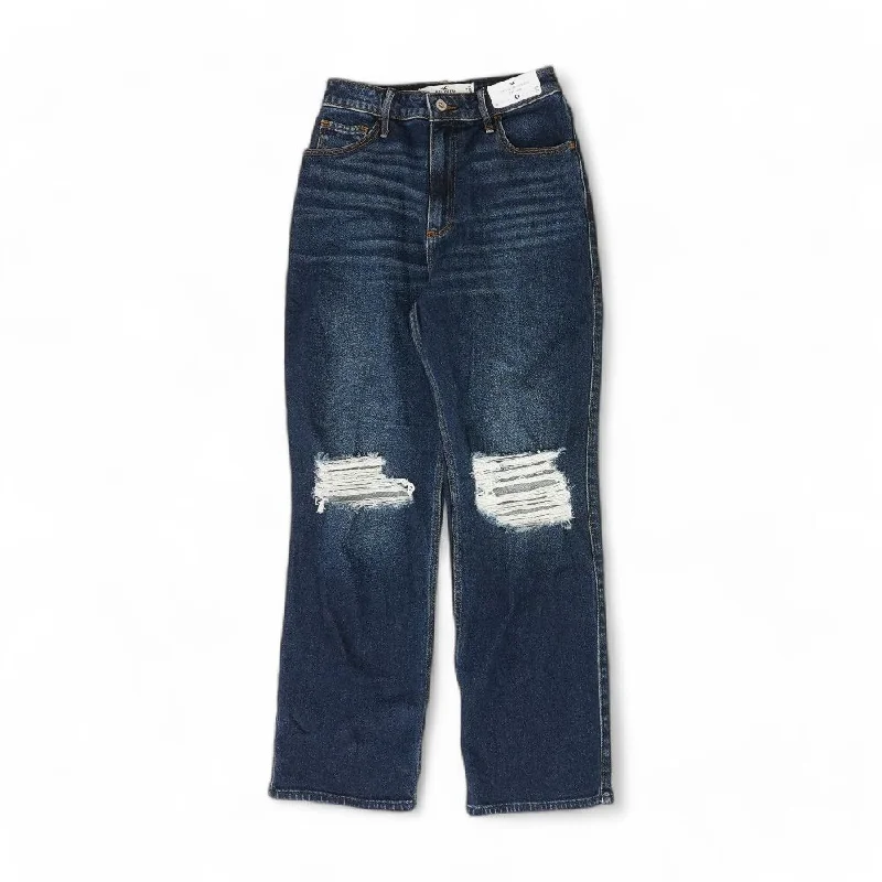 Blue Solid High Rise Jeans