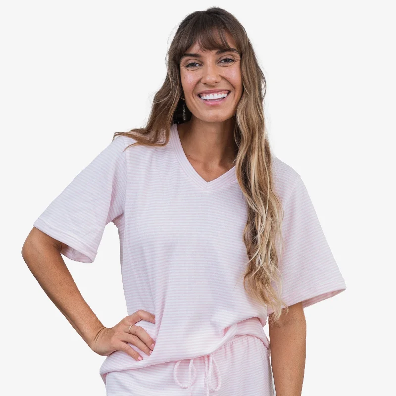 Women's Extra Soft Short Sleeve V-Neck Lounge Top