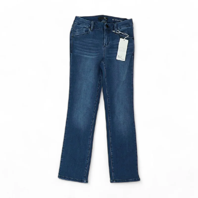 Blue Solid Slim Leg Jeans