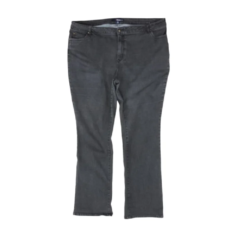 Charcoal Solid High Rise Straight Leg Jeans