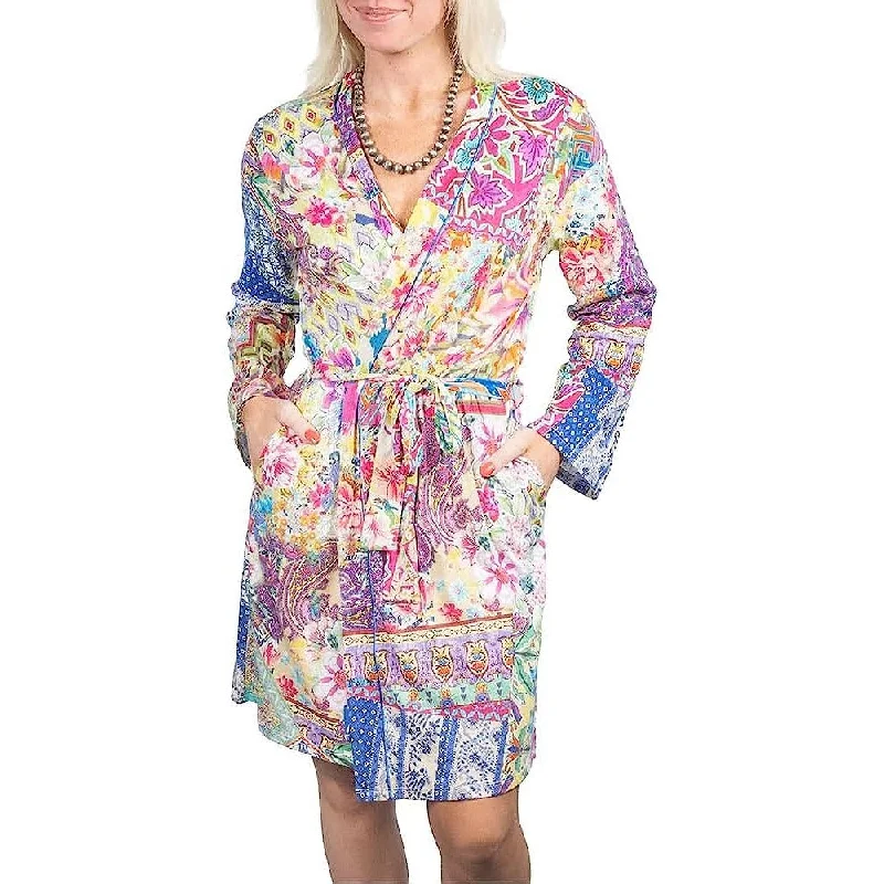 Johnny Was Women Talavera V-Neck Belted Cotton Modal Sleep Robe Multicolor