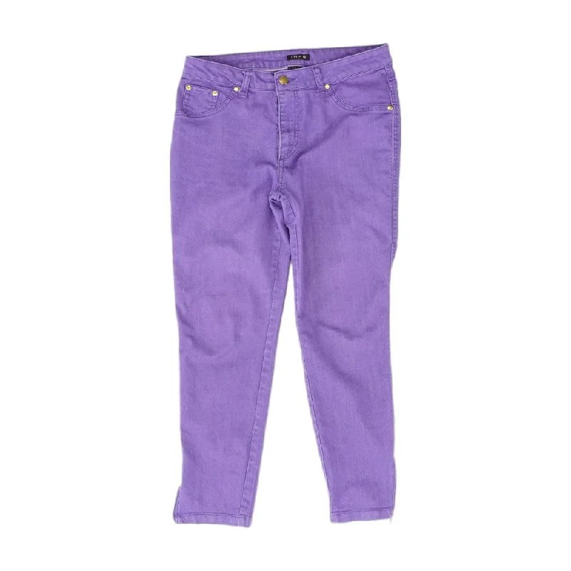 Purple Solid Jeans