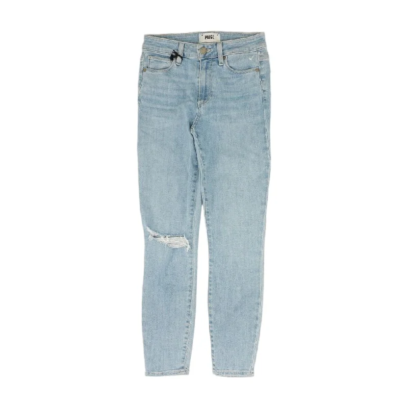 Blue Solid High Rise Skinny Leg Jeans