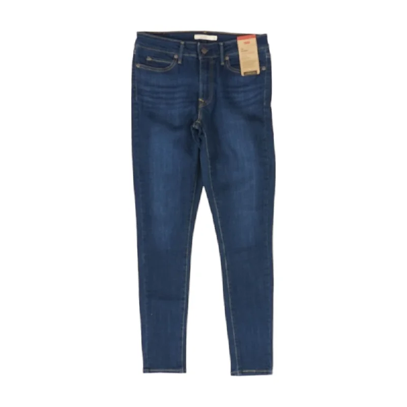 711 Navy Solid Mid Rise Skinny Leg Jeans