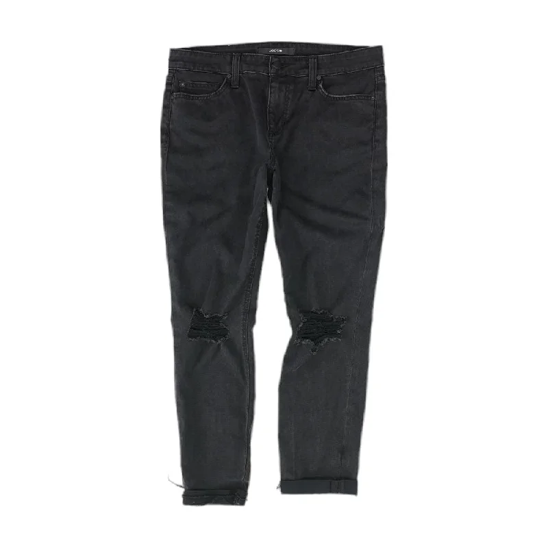 Black Solid High Rise Slim Leg Jeans