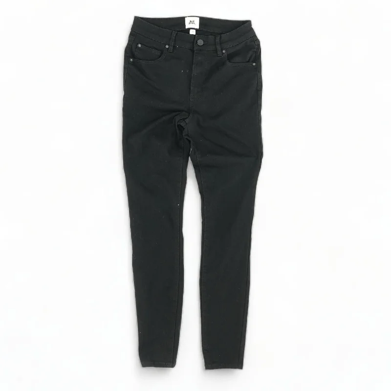 Black Solid High Rise Skinny Leg Jeans