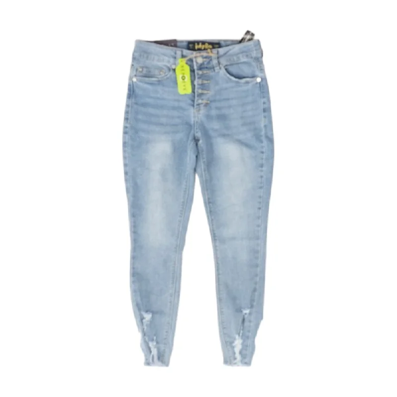 Blue Solid Mid Rise Jeans