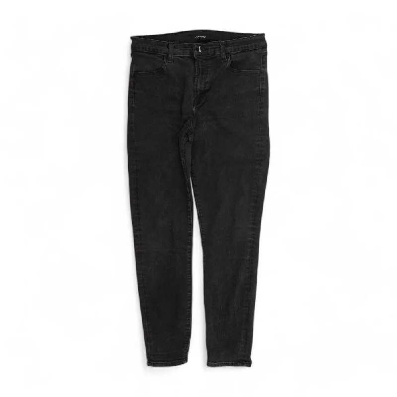 Black Solid High Rise Jeans