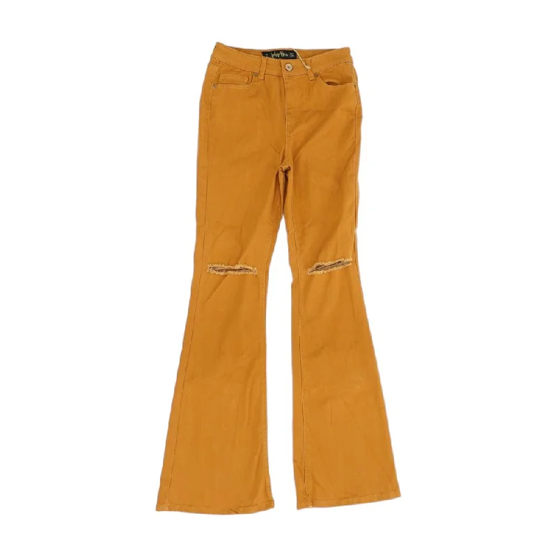 Orange Solid Jeans