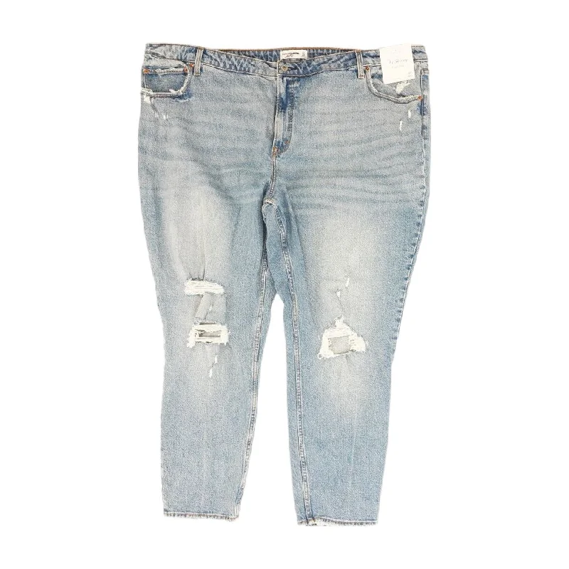 Blue Solid High Rise Skinny Leg Jeans