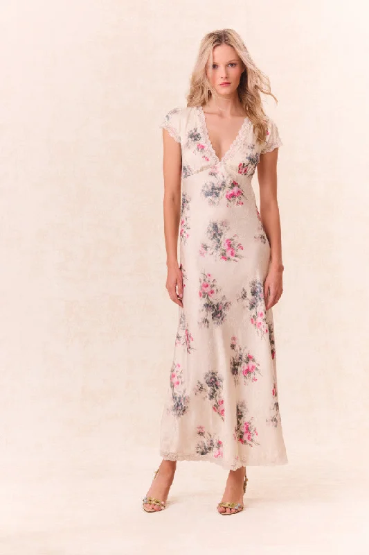 Theodore Printed Maxi Dress-FRENCH IVORY