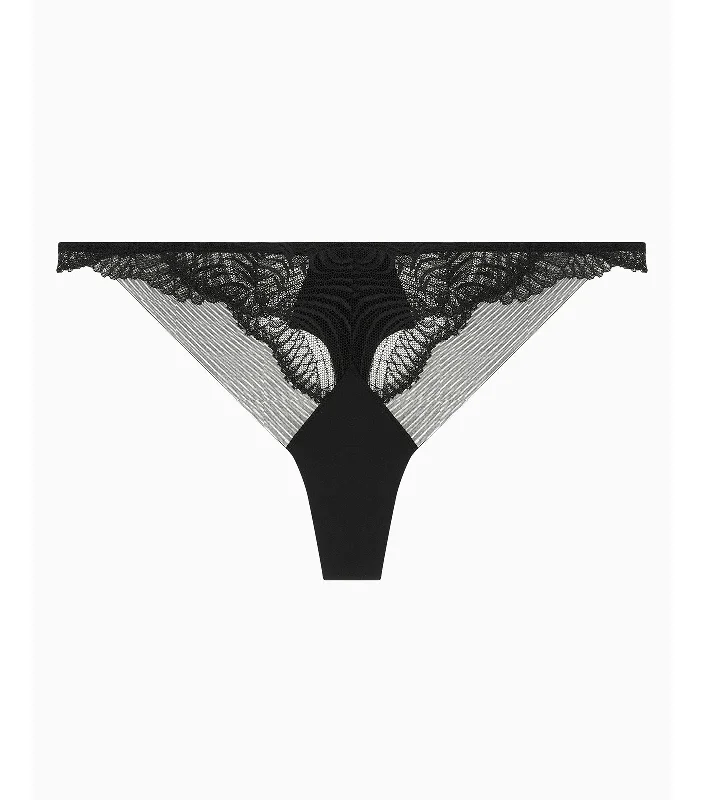 Geo Lace T-Panty Black