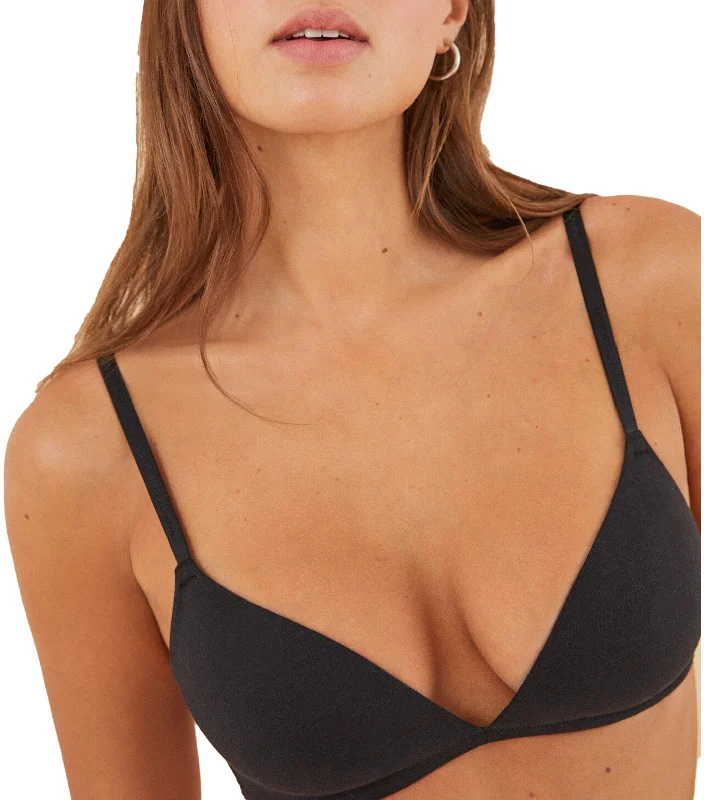 Charming Cotton Triangle Bra Black