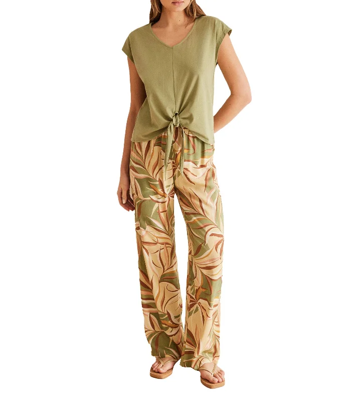 Tropical Print Set Khaki