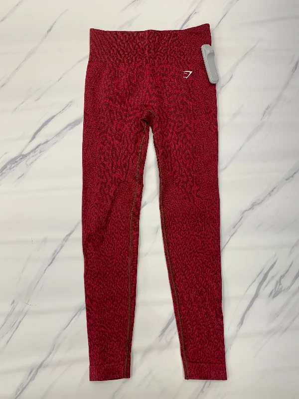 Red Athletic Leggings Gym Shark, Size M