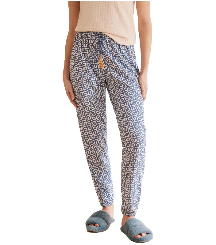 Long Printed Pyjama Bottoms Blue