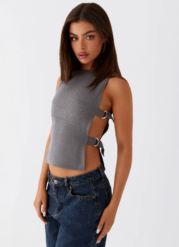 Cherish-You-Buckle-Top-Charcoal