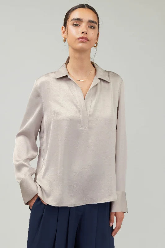 Collared Splitneck Blouse