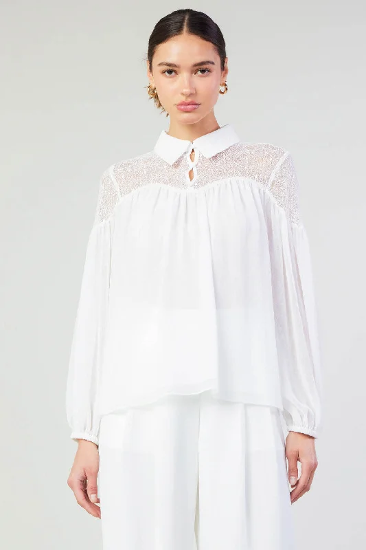 Elyse Lace Yoke Blouse