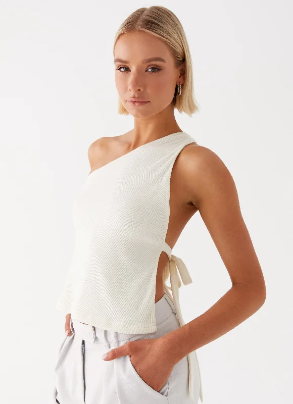 Safiya One Shoulder Top - White