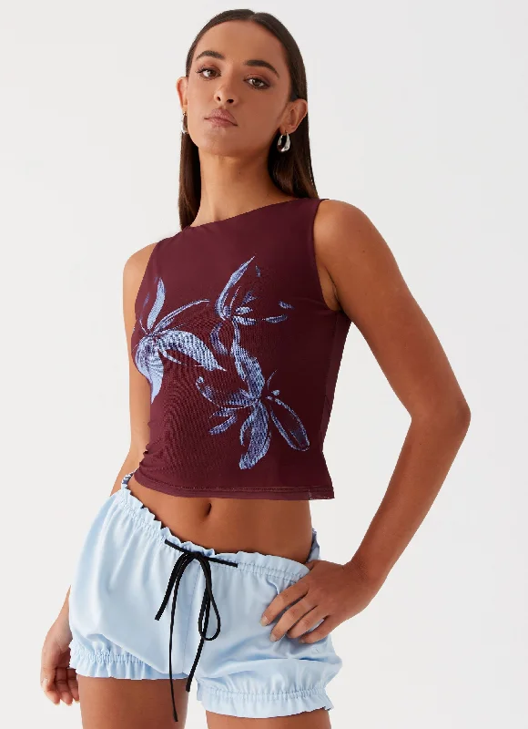 Speak Now Mesh Top - Brown