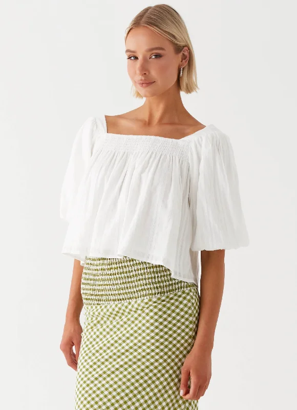 Tanika Puff Sleeve Top - White