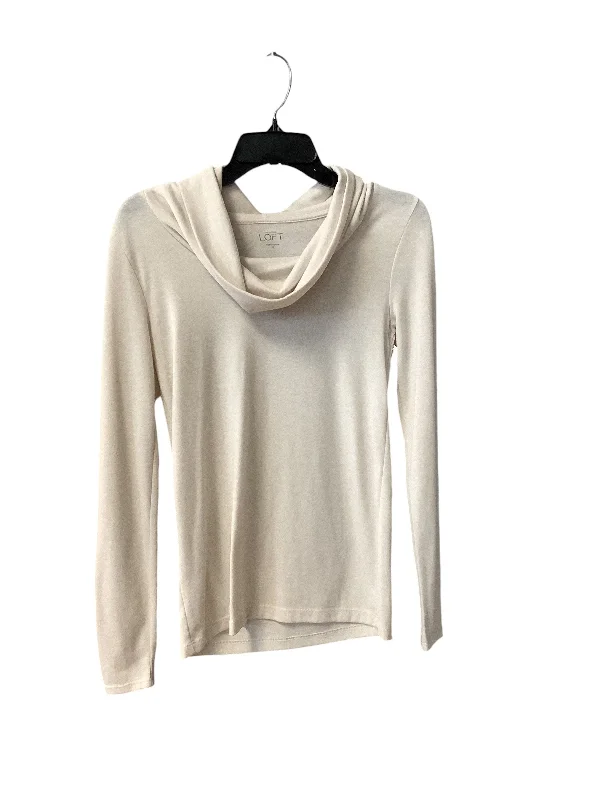 Top Long Sleeve Basic By Loft In Cream, Size: Xs