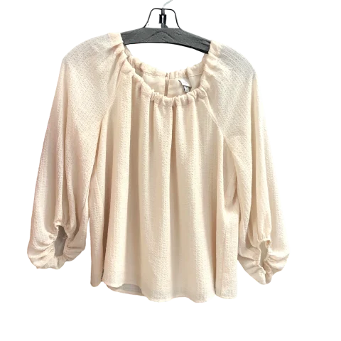 Top Long Sleeve By A New Day In Beige, Size: S