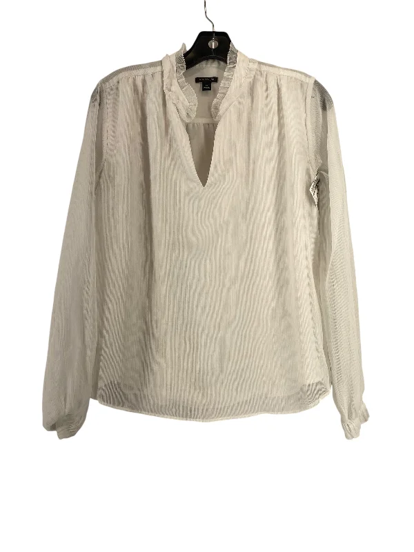 Top Long Sleeve By Ann Taylor In White, Size: Xs