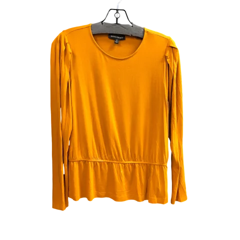 Top Long Sleeve By Banana Republic In Orange, Size: M