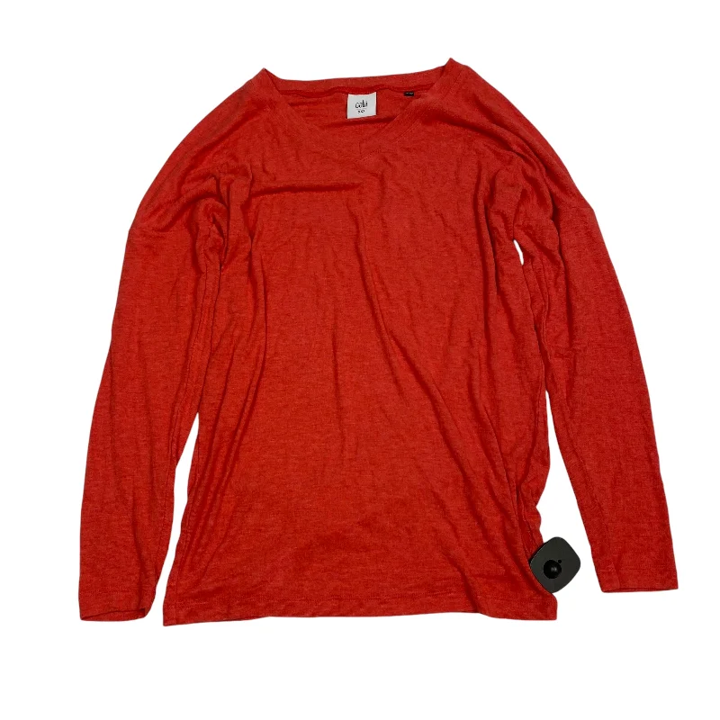 Top Long Sleeve By Cabi In Red, Size: Xxs