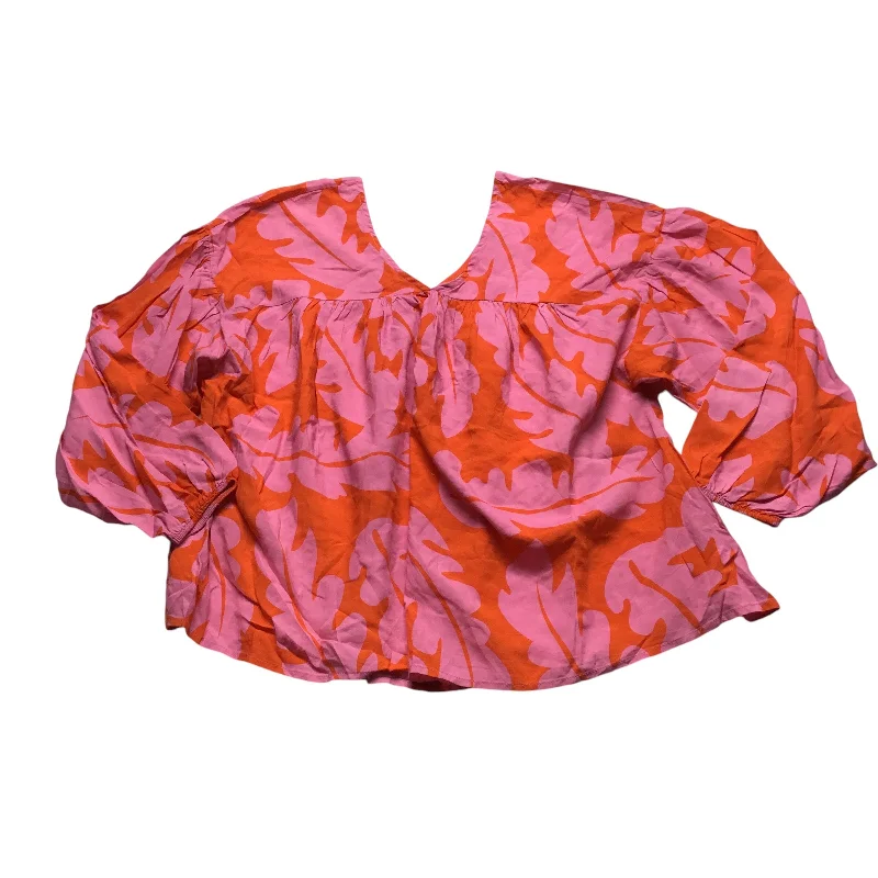 Top Long Sleeve By Clothes Mentor In Orange & Pink, Size: S