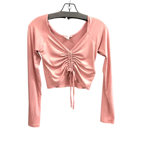 Top Long Sleeve By Cmc In Pink, Size: M