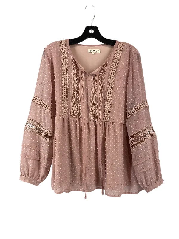 Top Long Sleeve By Indigo Soul In Mauve, Size: L