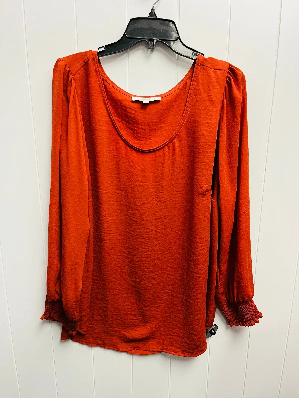 Top Long Sleeve By Loft In Orange, Size: 18