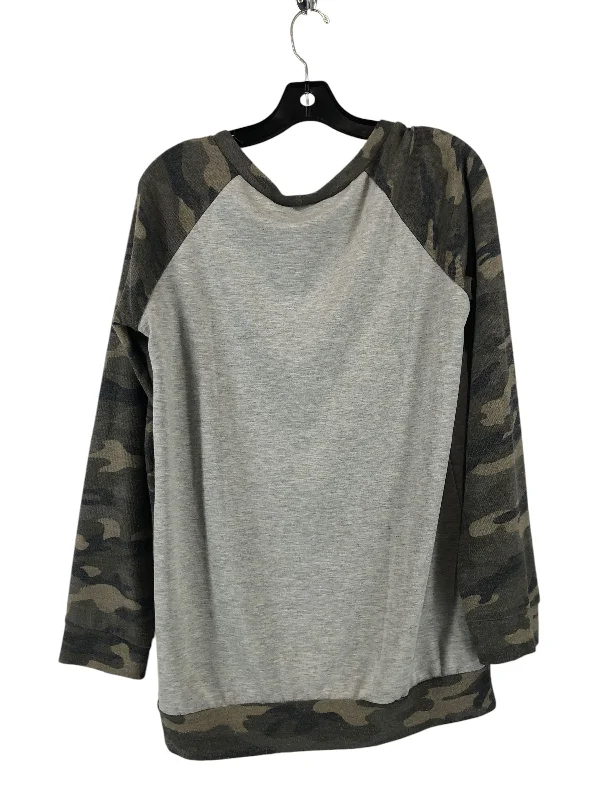 Top Long Sleeve By Pink Lily In Camouflage Print, Size: L